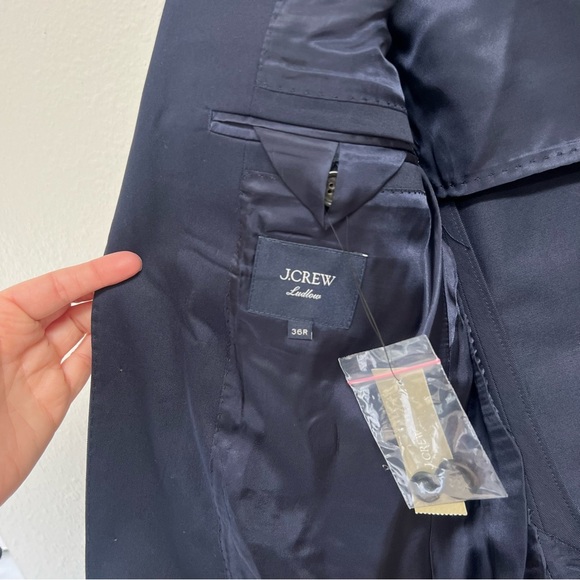 J. Crew Ludlow Slim-fit suit jacket Japanese cotton chino in Navy Blue Size 36R - Picture 10 of 15